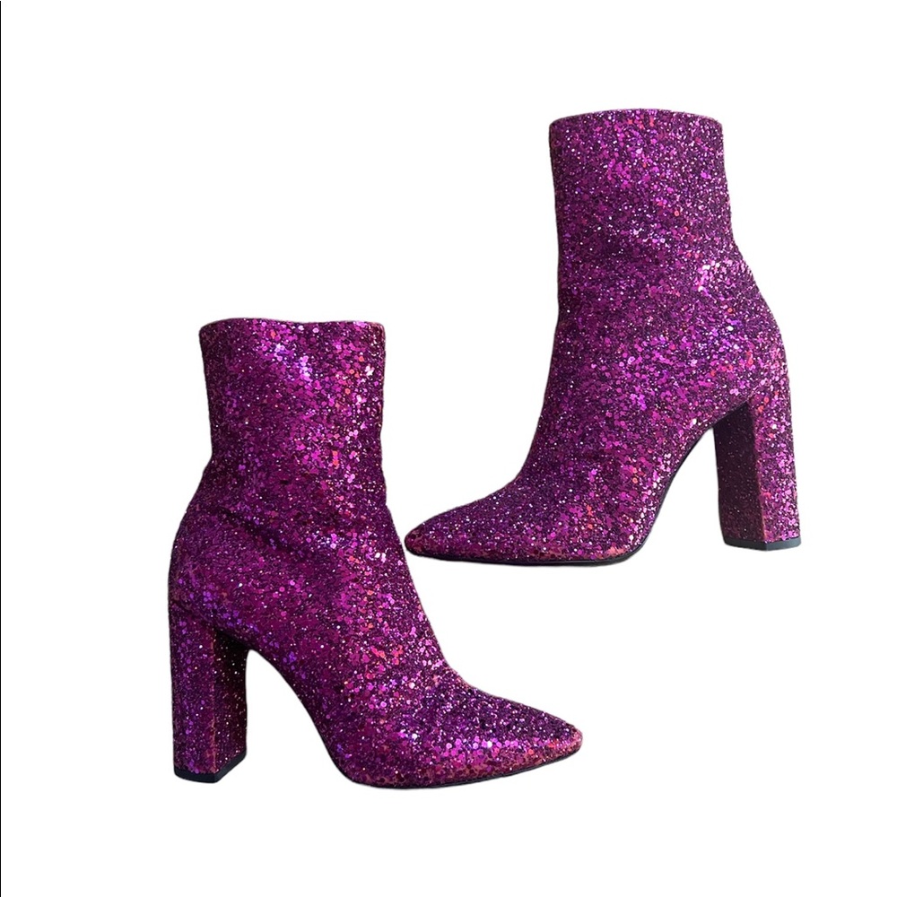 Saint Laurent Glitter Lou 95 Zip Bootie